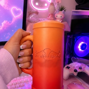 Energy Drink Cup Holder Fully Engraved Both Sides Can Holder| Matching Can Opener & Can Lid| Customizable 52 Color Options image 4