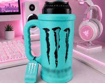 Energy Drink M Cup Can Holder| Matching Can Opener & Can Lid| Customizable 40 Color Options
