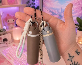 Mini Owala Chapstick Holder Keychain Matching Rope | Customizable Lip Balm Accessory Bag Charm