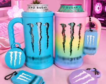 Energy Drink M Becher Dosenhalter | Graviertes Logo Passender Dosenöffner & Dosendeckel Anpassbare 45 Farboptionen