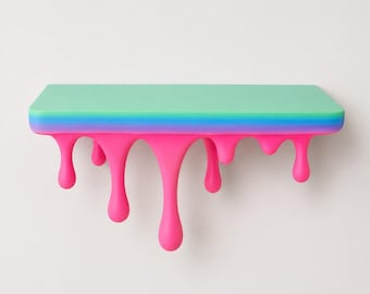 Custom Drip Shelf Wall Decor | Liquid Style Statement Piece | 37 Color Options