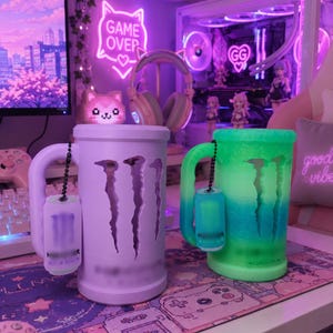 Energy Drink M Cup Can Holder| Engraved Logo Matching Can Opener & Can Lid| Customizable 45 Color Options image 11