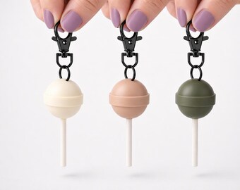 Custom Color Lollipop Keychain | Candy Sucker Bag Charm, Kawaii Keyring, Party Favor