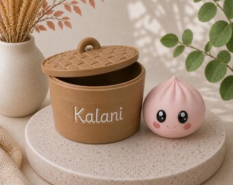Kawaii Dumpling Container Set | 3D Printed Steamer Buns Decor, Personalized
