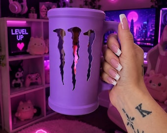 Energy Drink M Cup Can Holder| Matching Can Opener & Can Lid| Customizable 55 Color Options