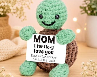 Handmade Crochet Turtle Plush, Mother's Day Gift, Birthday Keepsake, Amigurumi Toy