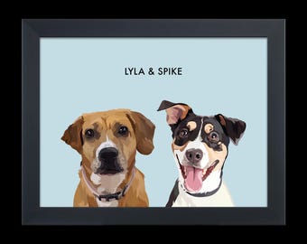 Retrato personalizado para dos mascotas