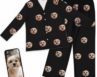 Pijamas para hombre con estampado personalizado de cara de mascota
