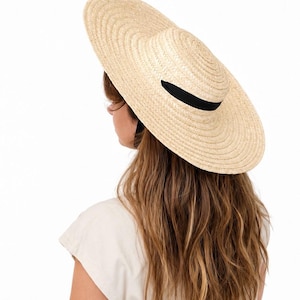 Sombrero de paja para el sol, sombrero canotier, sombrero de playa, sombrero de mujer, sombrero de verano, sombrero de primavera, sombrero de boda, sombrero de ala ancha, Strohhut, sombrero de paja