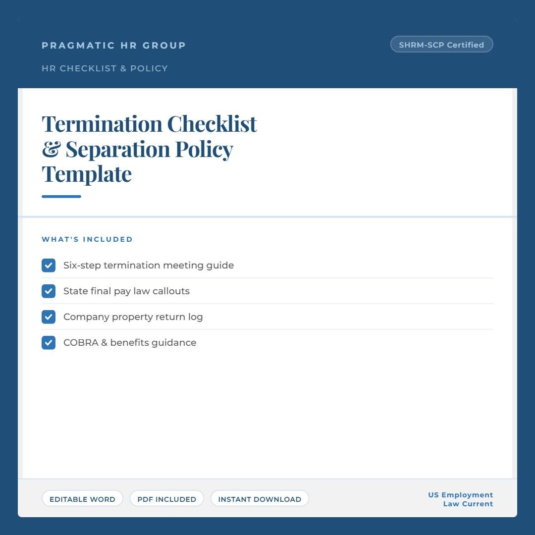 Employee Separation Checklist.pdf Employee Termination Checklist & Separation Policy Template (editable ...