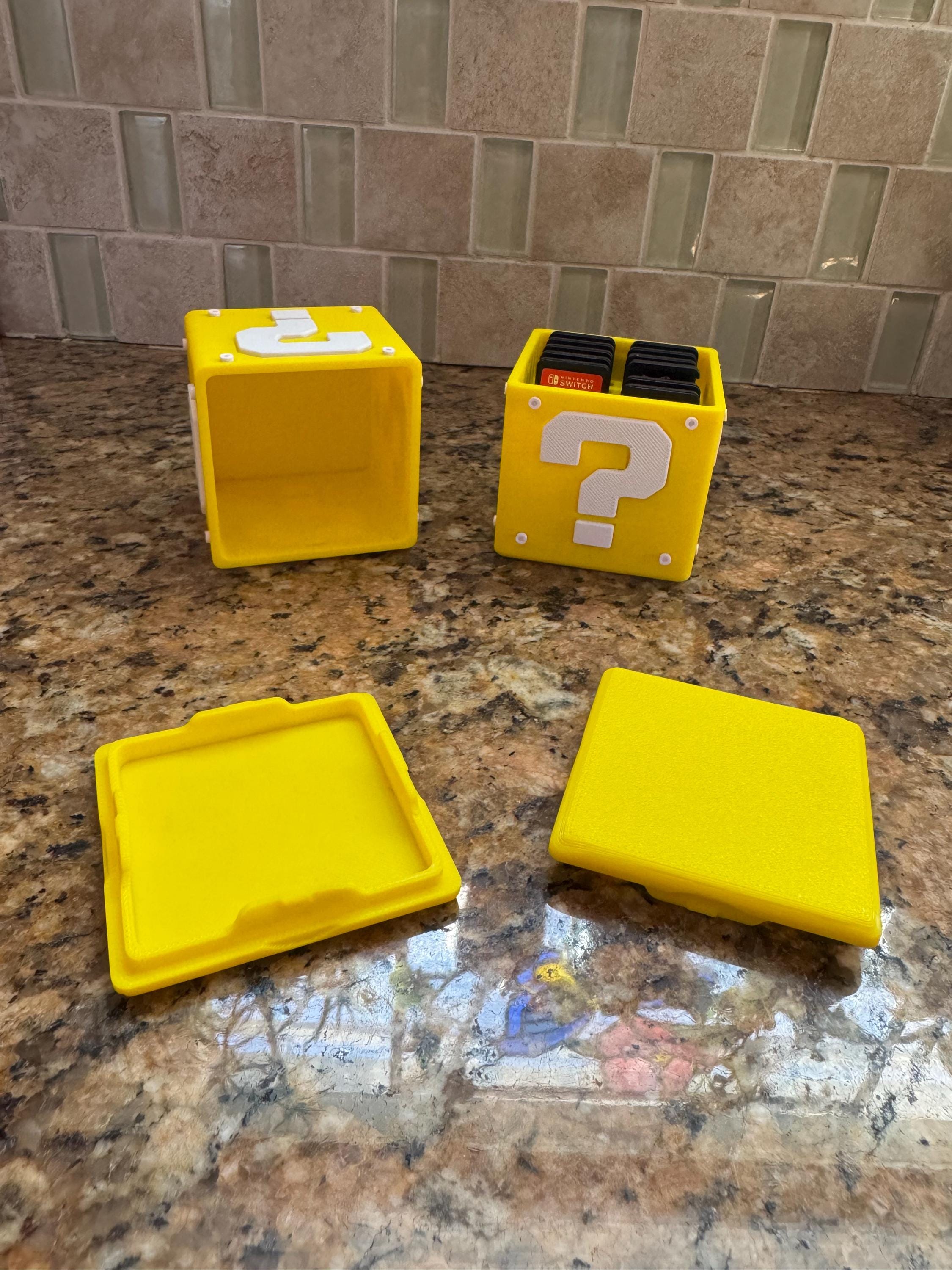 3D Printed Mario Question Block Storage Box - Etsy