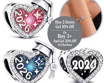 Graduation Celebration 2026 Charm Pendant 925 Silver For Pandora Bracelet, Jewellery Gift