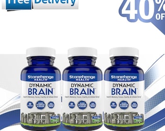 3X Stonehenge Health Dynamic Brain Supplement – Memory & Focus Support Capsules (60 Caps Each)