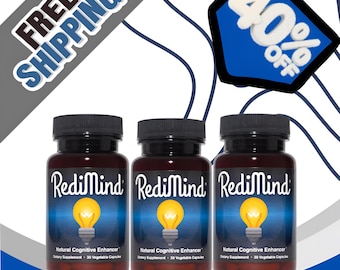 3X Redimind Natural Cognitive Support Supplement | Brain Focus & Memory Support