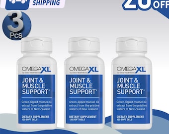 3X Omega XL Joint Muscle Support 120 Softgels Each Green Lipped Mussel Oil