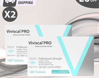 2X VIVISCAL PRO - Professional Hair Growth Supplement 180 Tablets Each