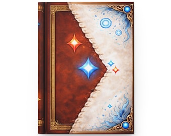 Grimorio de Marte, Diario Mágico, Tapa Dura / Estrellas Místicas, Cubierta de Cuero