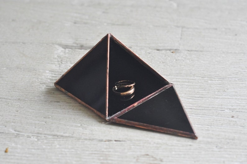 Pyramid Display Box Black Glass Pyramid Jewelry Box Etsy