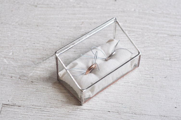 Stained Glass Ring Holder Hinged Glass Display Box Etsy