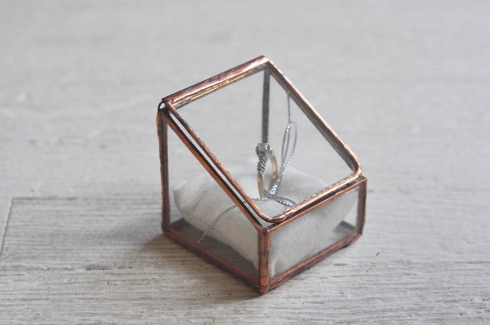 Stained Glass Ring Holder Hinged Glass Display Box Etsy