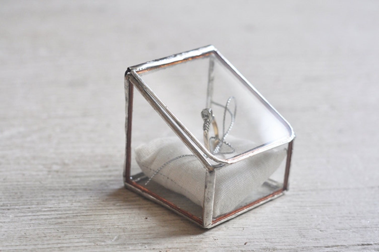 Stained Glass Ring Holder Hinged Glass Display Box Etsy