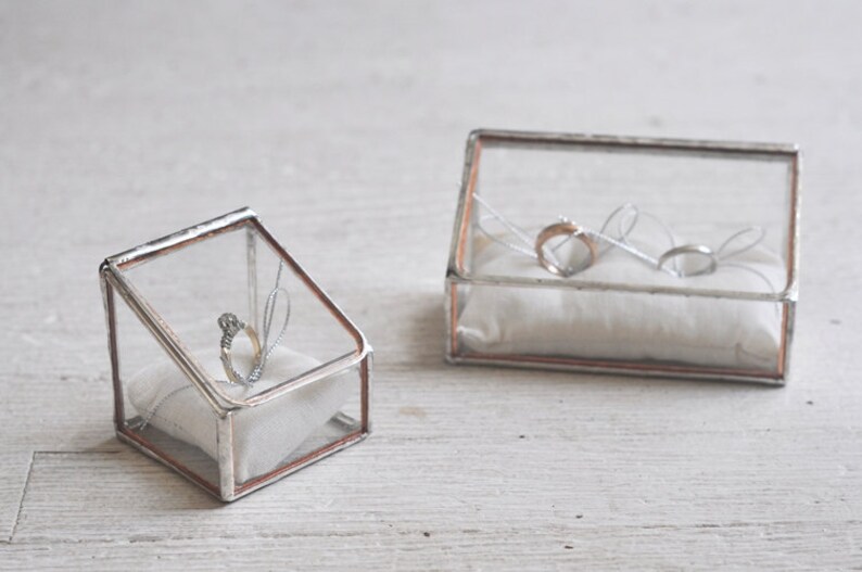 Stained Glass Ring Holder Hinged Glass Display Box Etsy