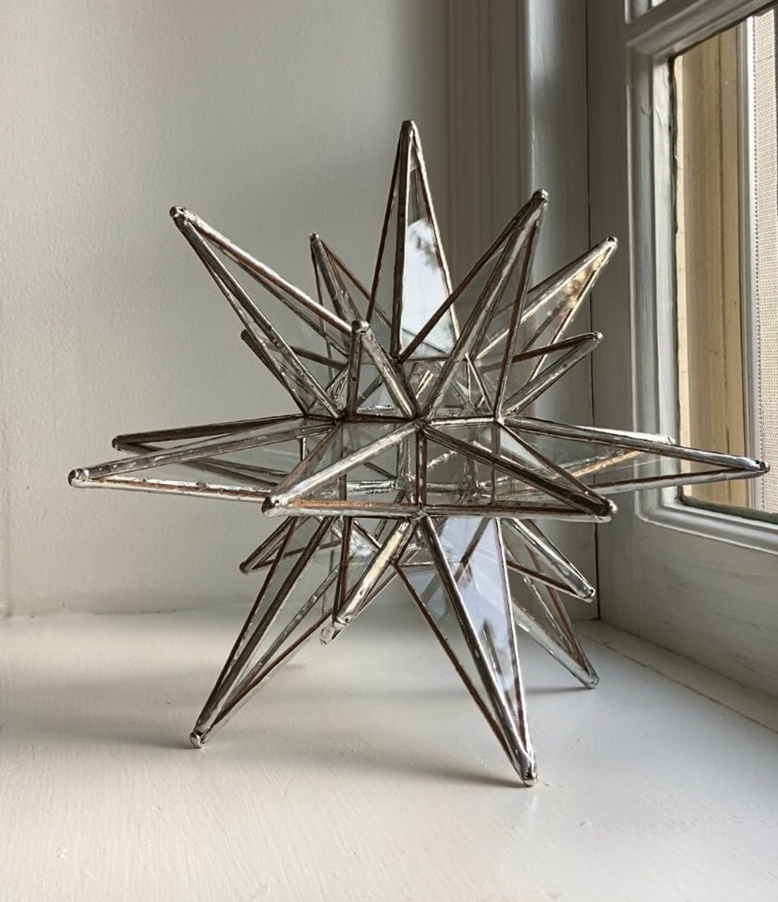 Stained Glass Moravian Star Tree Topper Glass Tree Topper Etsy