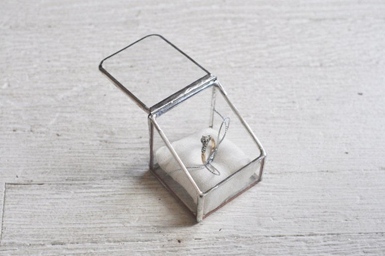 Stained Glass Ring Holder Hinged Glass Display Box Etsy