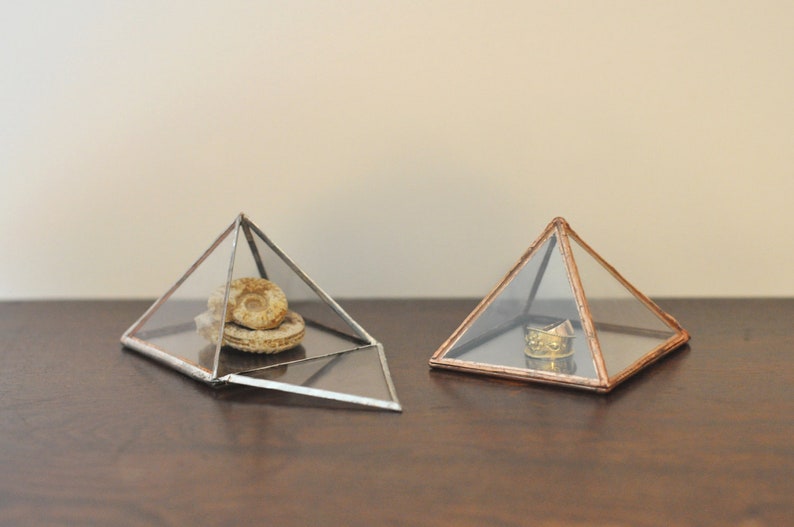 Pyramid Display Box Small Glass Pyramid Jewelry Box Etsy