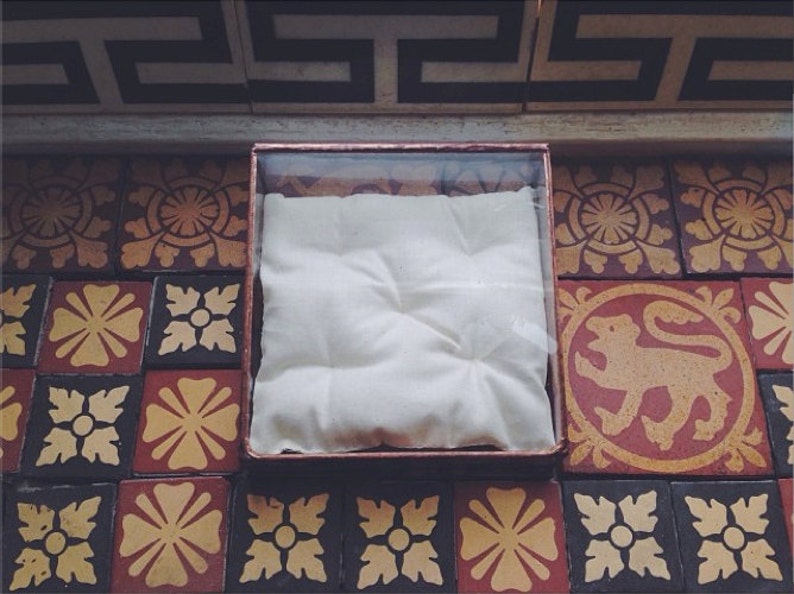Hinged Glass Display Box silver or copper eco friendly wedding Stained Glass Box cushion