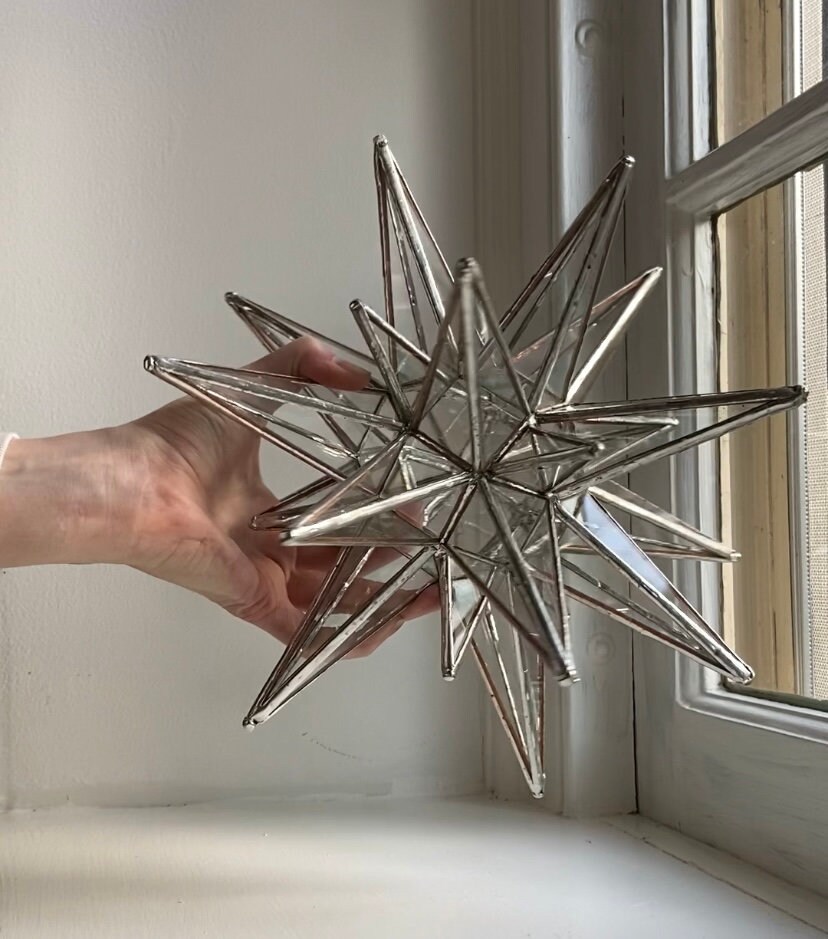 Stained Glass Moravian Star Tree Topper Glass Tree Topper Etsy Canada