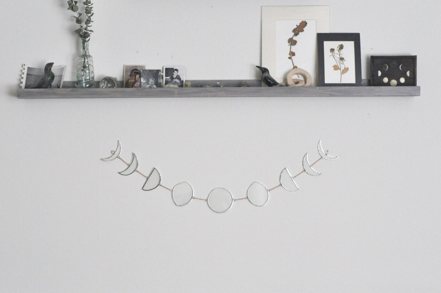 Bright Side Complete Moon Phase Garland - Grande Phase de Lune Vitrail Céleste Translucide Verre Res