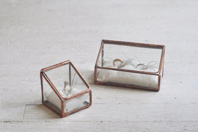 Stained Glass Ring Holder Hinged Glass Display Box Etsy