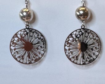 Stainless Steel “Wish” with Sterling Ball Drop Earrings