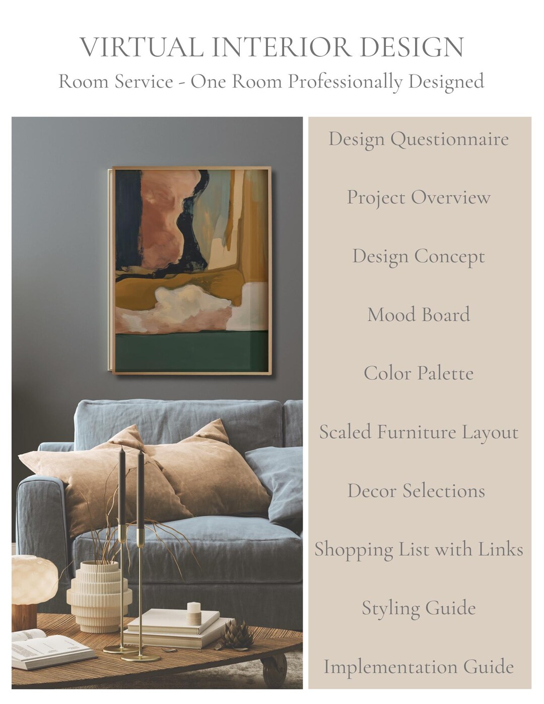 Custom Design Plan | Virtual Interior Design | Layout + Shopping List ...