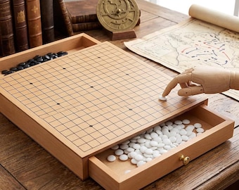 Hölzernes Go Brettspiel mit Schubladen Portable 30 cm Weiqi Strategie Set