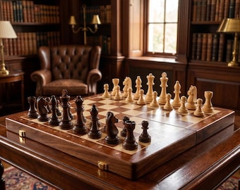 Juego de ajedrez de madera grande, hecho a mano, juego de mesa plegable, regalo, damas, tablero de ajedrez, piezas de ajedrez, trampa