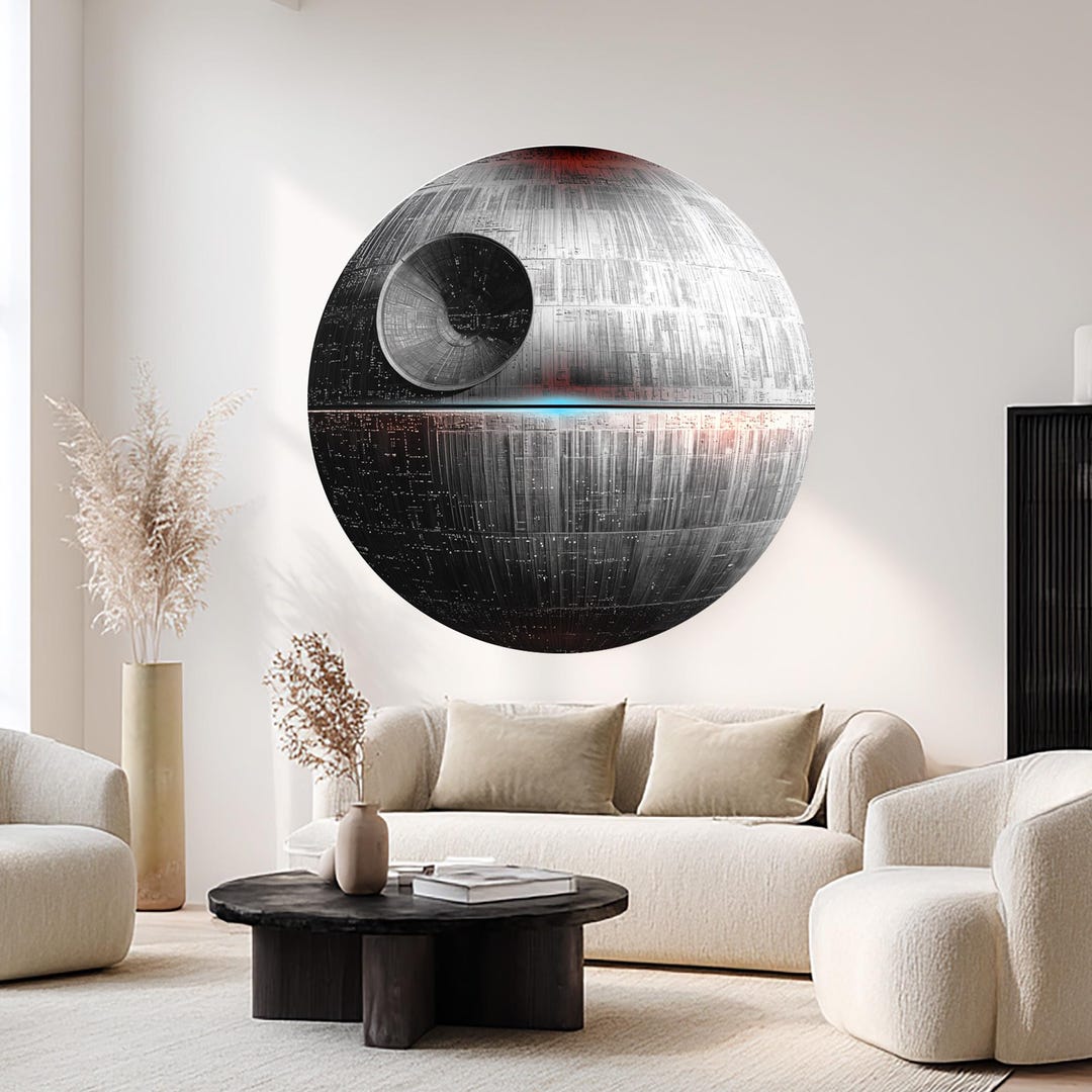 Star Wars Wall Art,futuristic Death Star Wall Art, Sci-fi Space Sphere ...