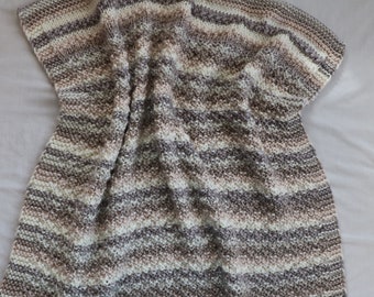 Knitting Pattern Baby Blanket/ Bulky Baby Blanket Cappuccino.Easy Knit Pattern/ Newborn Blanket/Beginner Knitting Patterns