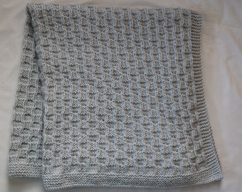 Knit Pattern PDF for Baby Blanket Stormy Gray/ Baby Afghan/ KNITTING PATTERN Instant Download/ Reversible Blanket/ diy / Baby Shower Gift