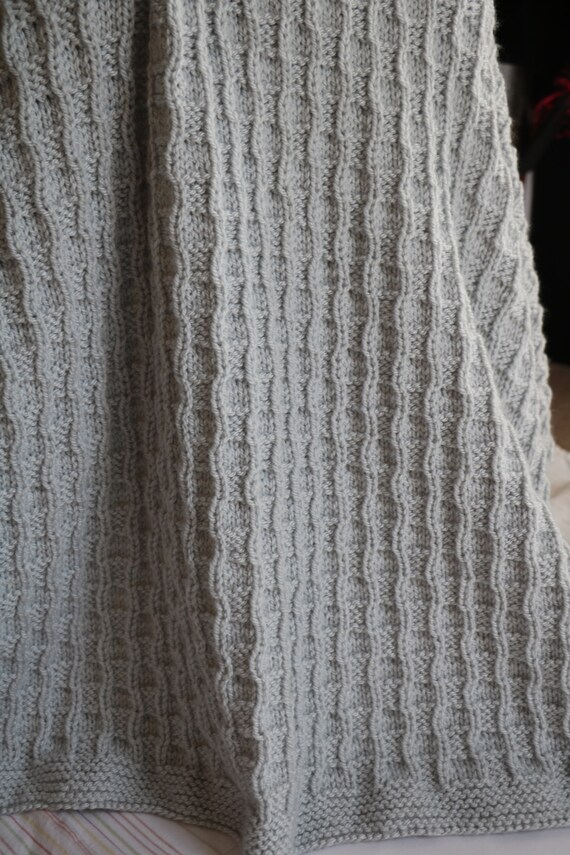 Knitting Pattern For Baby Blanket Stormy Gray Reversible Blanket Boy Girl Knitting Pattern Pdf Diy Gift For Baby Easy Knitting Pattern