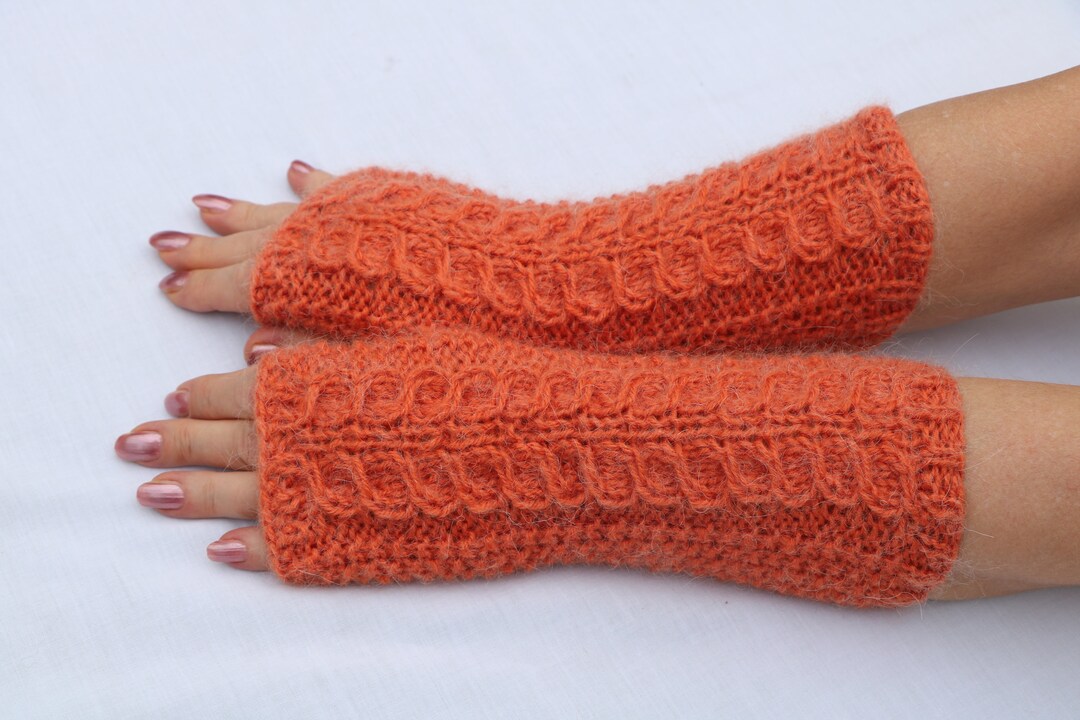 Alpaca Arm Warmers. Knit Fingerless Gloves Mittens.sale. Etsy