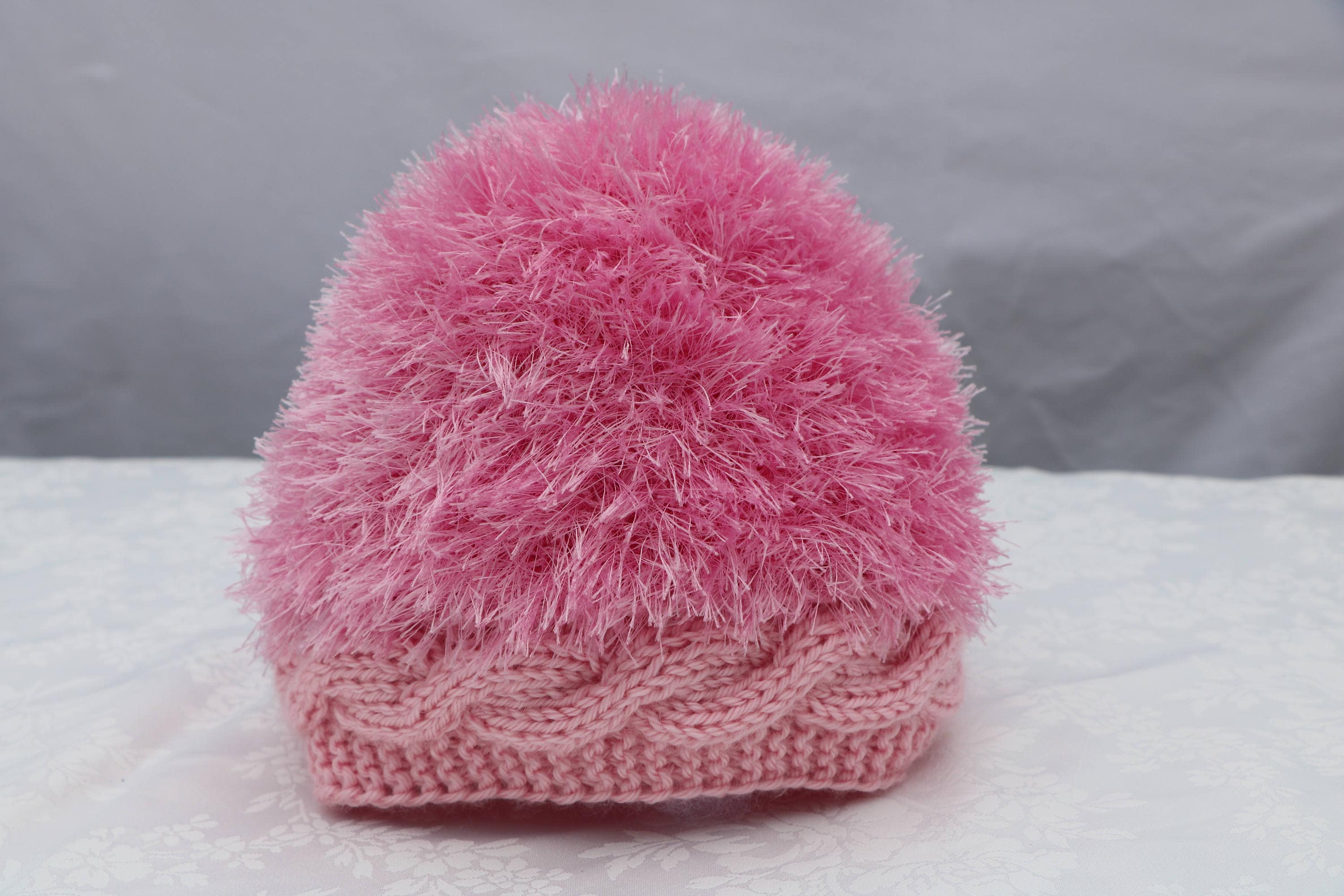 Faux Fur Hat.Knit.Pink Fur Hat/ Girls. Toddler Child to | Etsy