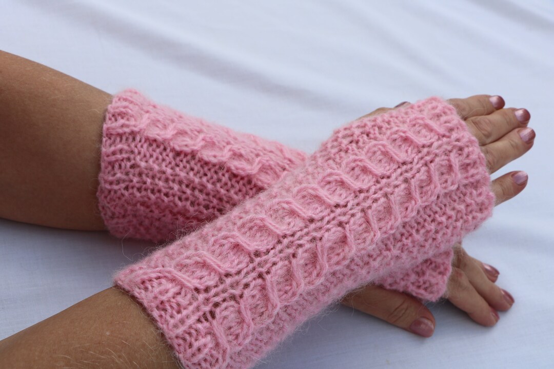 Alpaca Arm Warmers. Knit Fingerless Gloves Mittens.sale. Women's Long