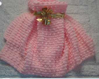 Baby Girl Blanket/ Hand - Knitted Baby Blanket /  Ballerina / Newborn / Pink Afghan / Nursery / Baby Blanket / Baby Shower Gift/Sale.