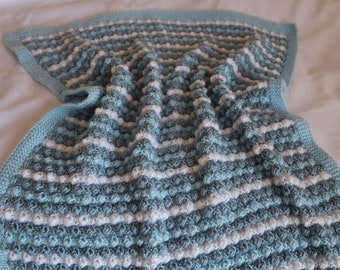 Blue Bobble Baby Blanket Knitting Pattern (PDF)