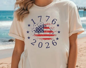 Camiseta de EE. UU. 1776-2026, camiseta vintage del 4 de julio