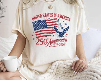 Camiseta del 250 aniversario, camiseta vintage de Estados Unidos