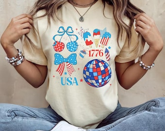 Camiseta vintage de 1776, camiseta de las estrellas de EE. UU.