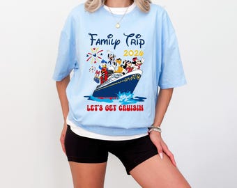 Chemise voyage en famille Disney, t-shirt croisière Mickey Mouse